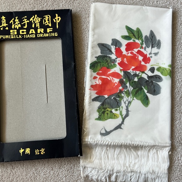 Silk Hand Drawn Scarf - Picture 2 of 4